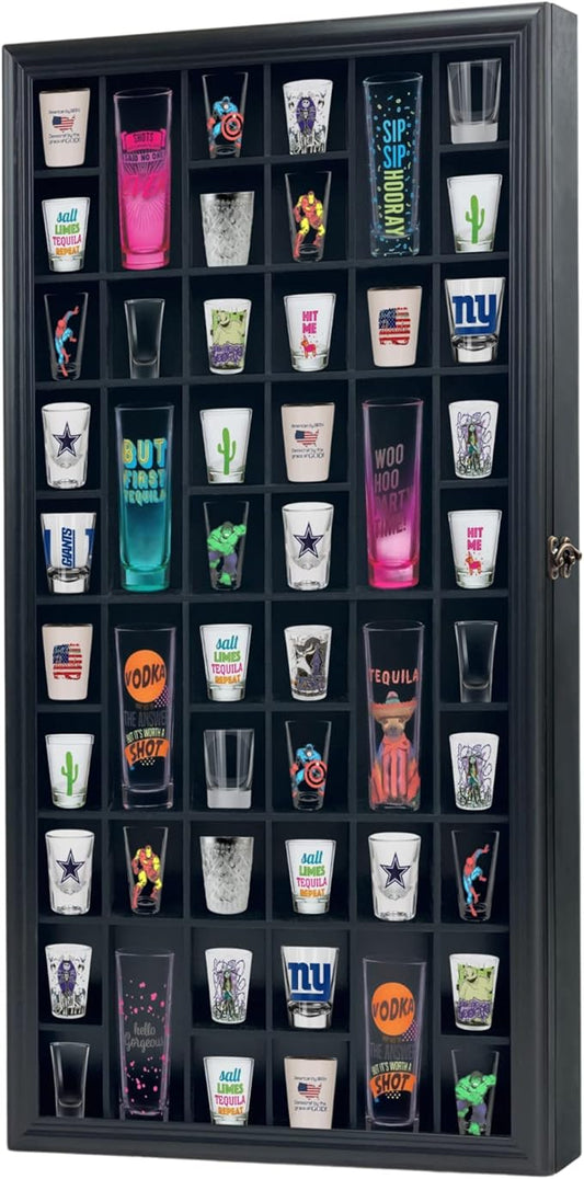 Shot Glass Display Cabinet Solid Wood by ILOT