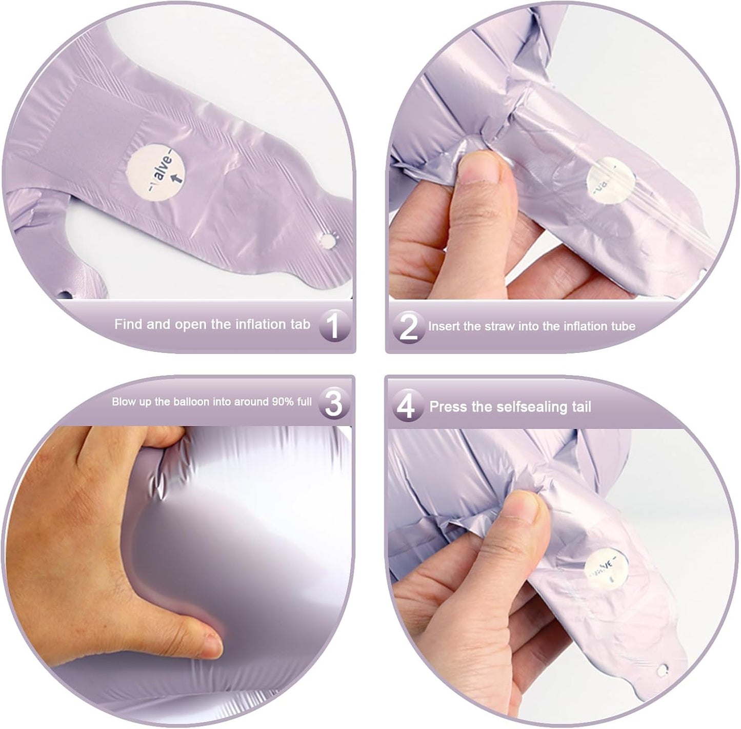 Digital Number 7 Lavender Birthday Balloon 40 Inch, Foil Balloons for 7 17 27 70 77 Party Decorations Supplies, Lilac Mylar Numbers Balloon for Seven Wedding Anniversary