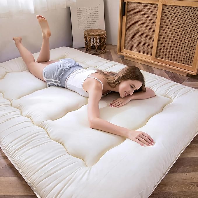 MAXYOYO Japanese Floor Futon Queen Size, Thicken Tatami Mat Sleeping Pad - Image 4