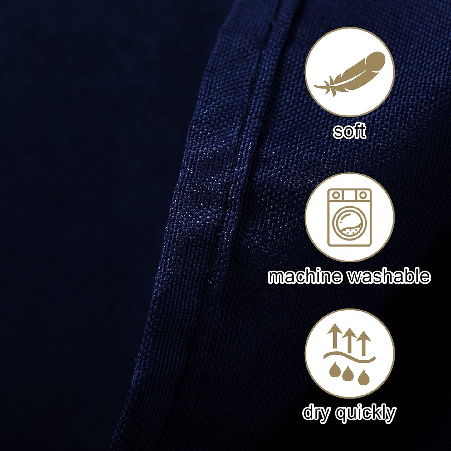 Ascoza 2pack 132 Inch Navy Round Tablecloth in Washable Polyester Fabric for Wedding/Banquet/Restaurant/Parties…