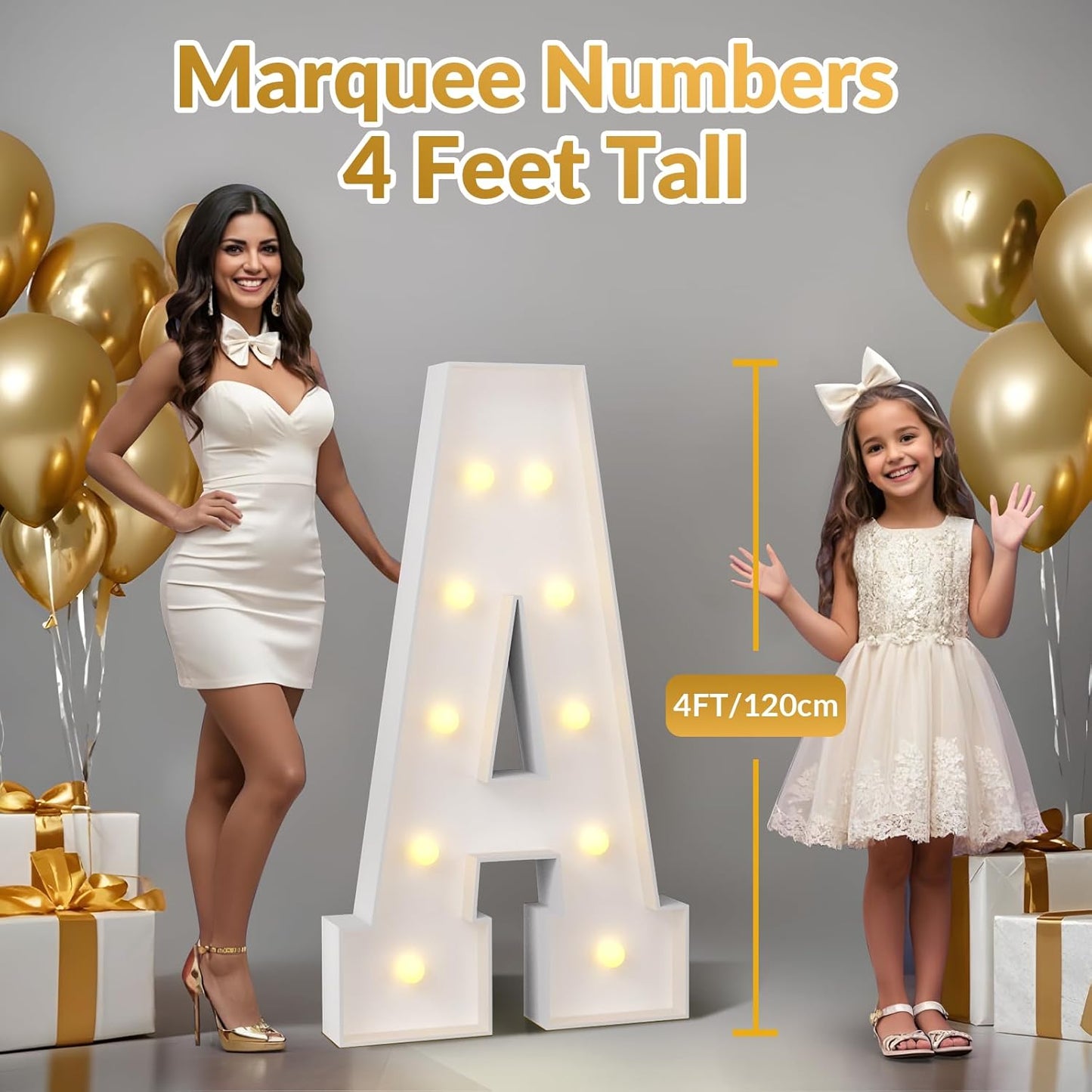 JoyMuse 4FT Marquee Numbers for Birthday Decorations Big 4FT Numbers with Light for Party Decor, Number 7