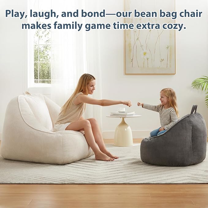 HUGHEAVEN Big Bean Bag Chairs for Adults, Giant Bean Bag Chair for Adults and - Image 3