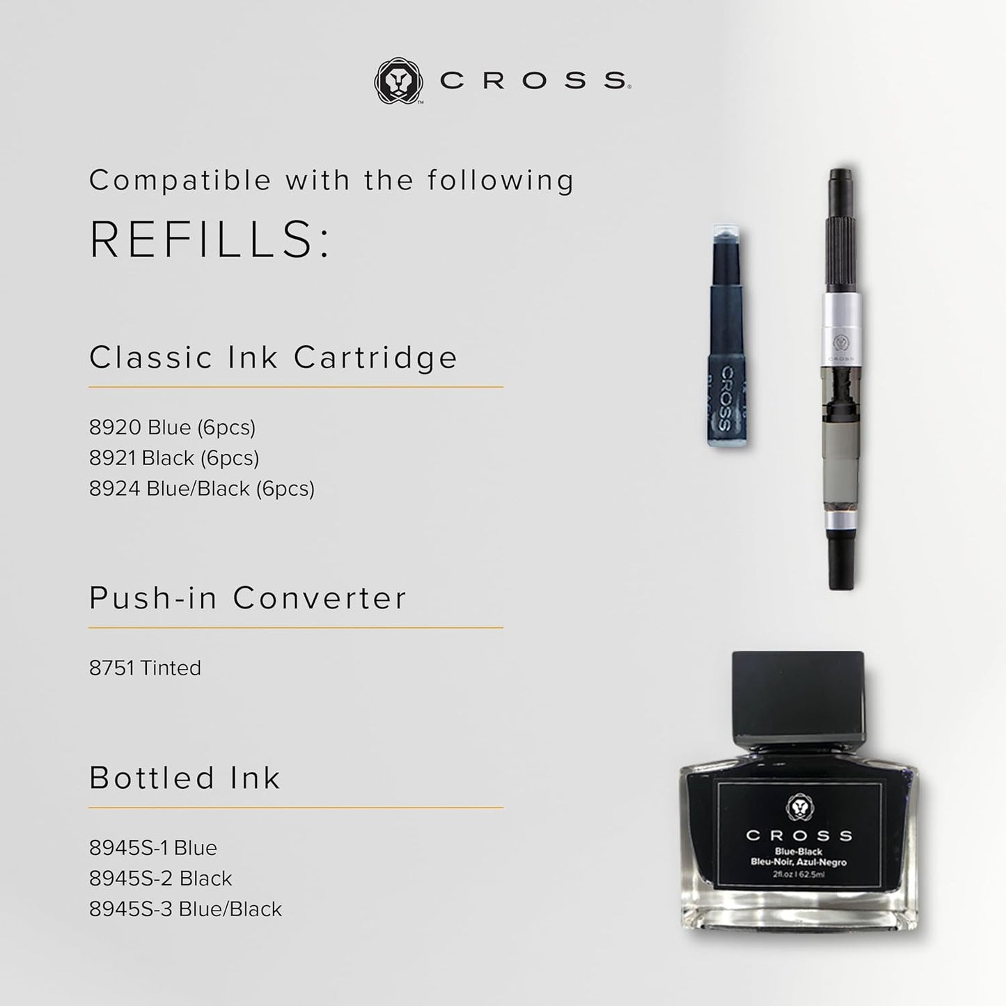 Cross Bailey Refillable Fountain Presented in a Premium Gift Box - Medium Point, Black Ink, Blue