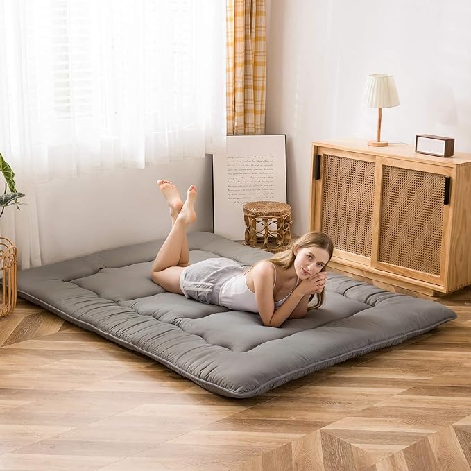 MAXYOYO Japanese Floor Mattress Futon Mattress, Charcoal Grey, Full Size - Image 2