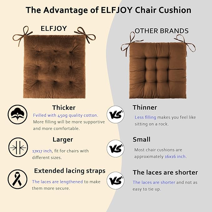 ELFJOY Rocking Chair Cushion Large Rocking Chair Pads - Image 3