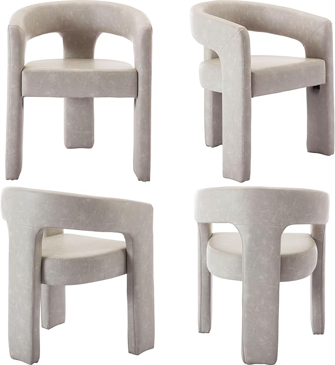 BESTANO Set of 4 Modern PU Leather Upholstered Dining Chairs - Image 7