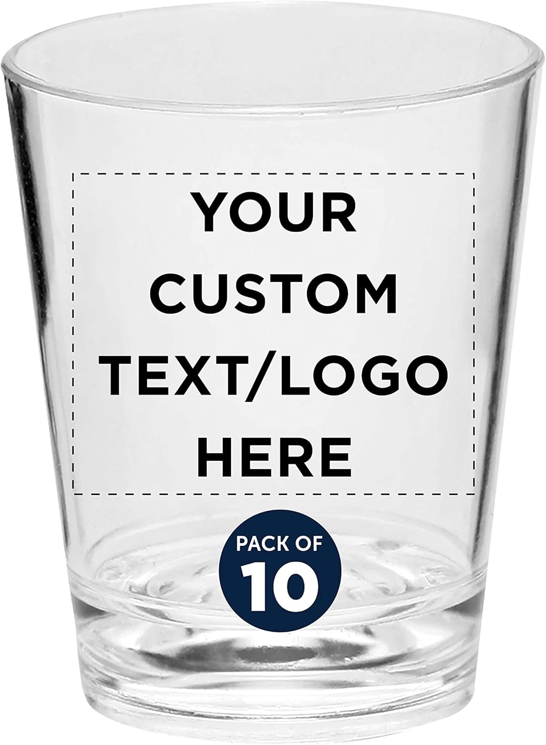 Custom Translucent Plastic Shot Glasses 1.5 oz. Set of 10, Personalized Bulk Pack - Acrylic, Great for Wedding, Party, Birthday, Gifts - Frosted Clear