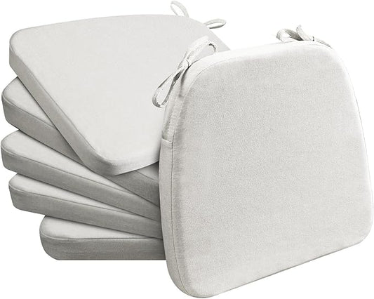 AAAAAcessories D-Shaped Chair Cushions, Machine-Washable Cover, Natural Linen by AAAAAcessories