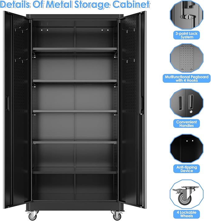SUXXAN Heavy Duty Metal Storage Cabinet - Image 4