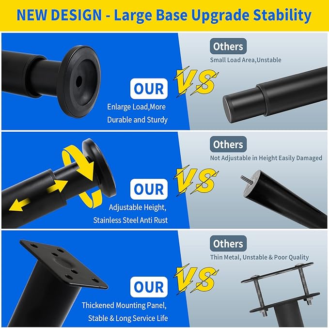 4 PCS Adjustable Height Bed Support Legs - Image 3