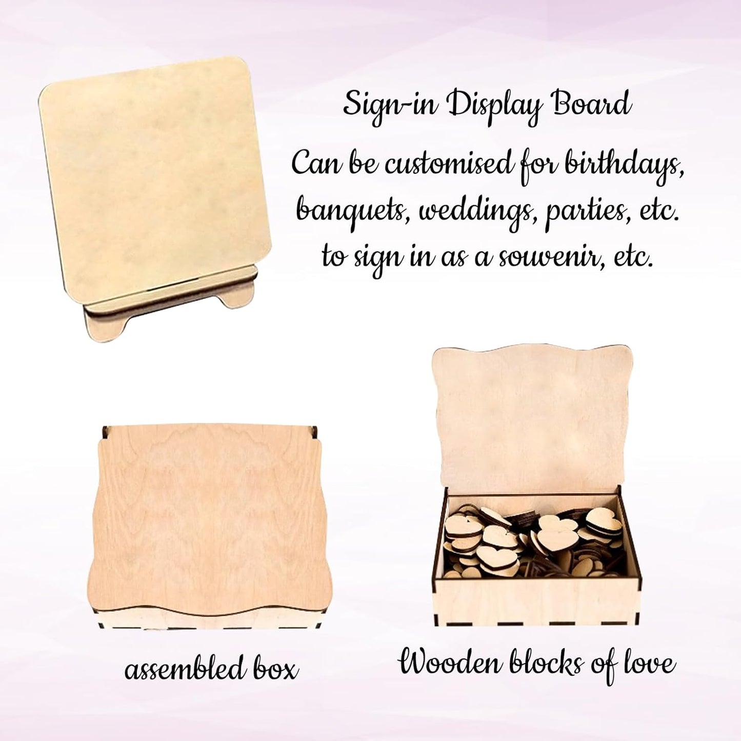 Personalized Wedding Guest Book Alternative Custom Name & Date Guestbook Sign Customized Guest Book Drop Box Decor for Wedding Anniversary Party Birthday(Style 3)