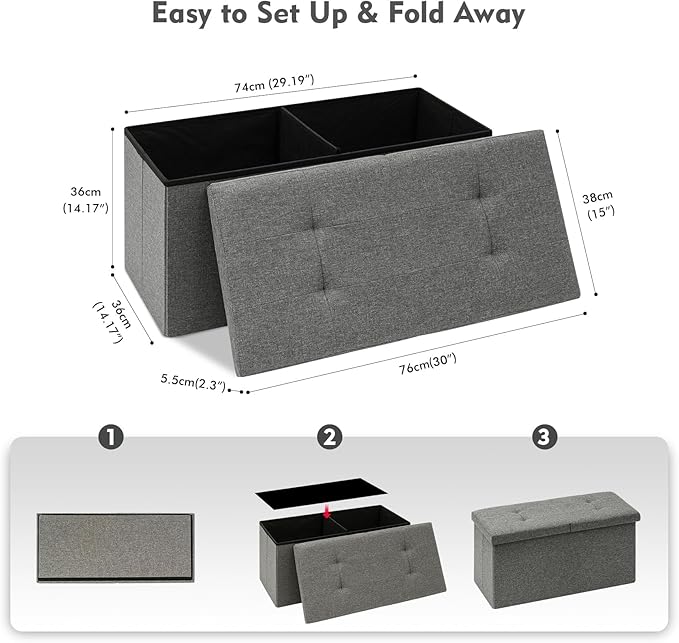 B FSOBEIIALEO Storage Ottoman - Image 3
