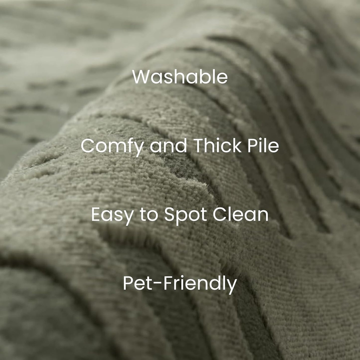 Revival Rugs Shell 10'6" x 14'3" Washable Area Rug for Living Room Bedroom - 100% Recycled Oeko-TEX Certified, Medium Pile, Green