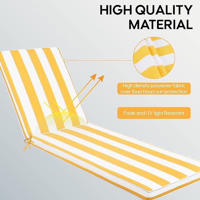 Only choice Chaise Lounge Cushions Outdoor, Fade & Water Resistant Patio Lounge - Image 5