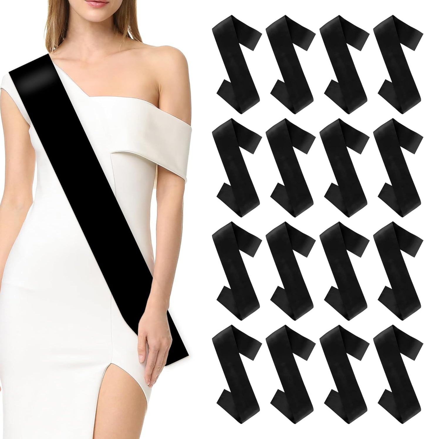 Blank Sash 16 PCS Sashes DIY Satin Sash Chair Sashes Scout Sash President Sash Senior Sash Scout Sash Wedding Party Sash