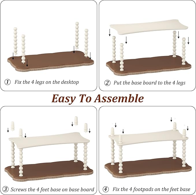 Function Home Farmhouse Coffee Table, 2-Tier Center Table - Image 9