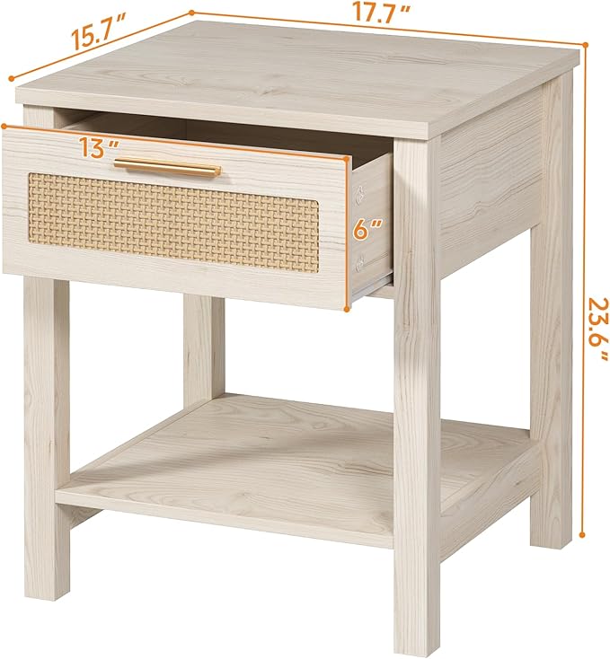 Set of 2 Nightstands, Modern End Table - Image 2