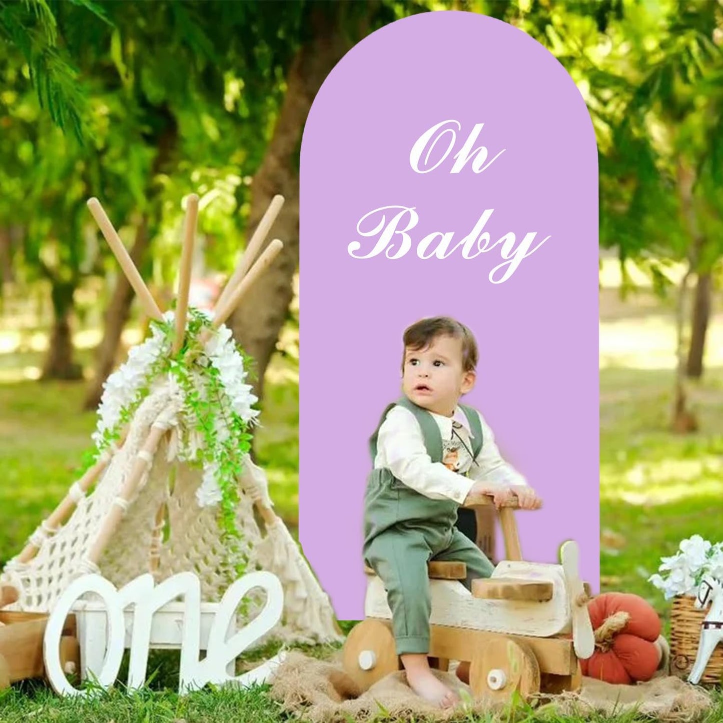 Purple Arch Cover 6ft Lavender Spandex Fitted Round Top Back Drop Covers Chiara Backdrop-Cover Wedding Arched Back Drop Panels for Bridal Shower Arch-Backdrop Banquet Garden Party Decor