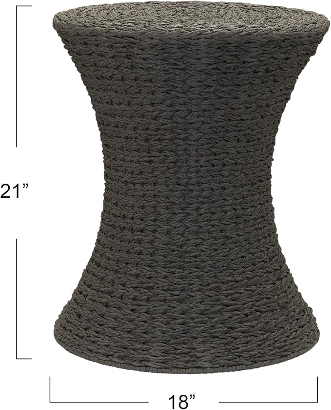 Household Essentials Hourglass Paper Rope Side Table - Image 3