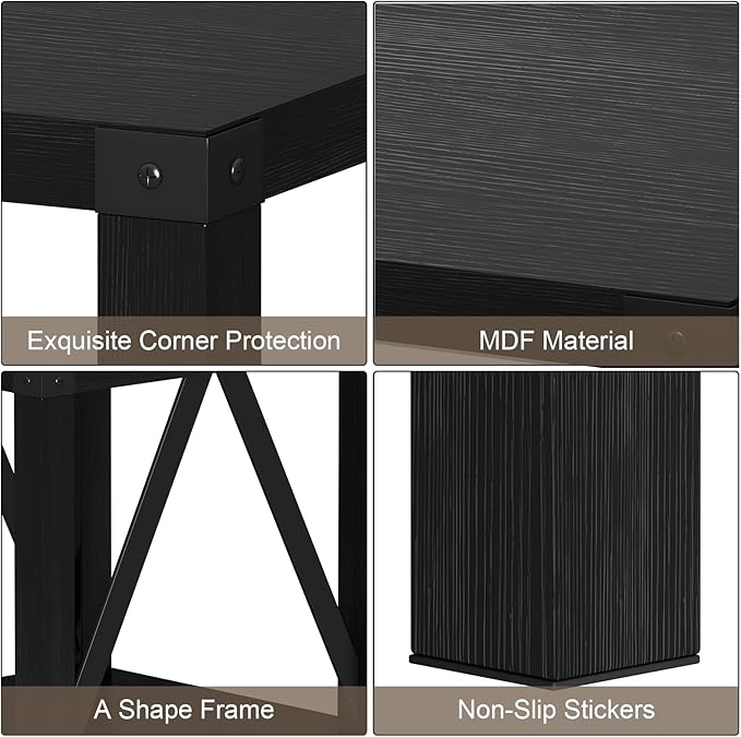 Treocho Farmhouse End Table Set of 2, Rustic Vintage Nightstand Side Table - Image 4