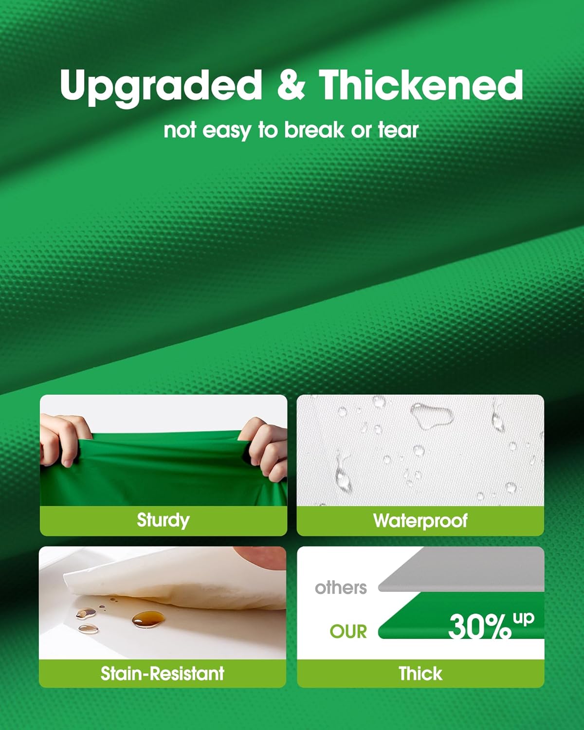 Pureegg Plastic Table Cloth Disposable 10 Pack, 54 x 108 Inch Table Cloths, St Patricks Day, Christmas Decorations, Tablecloths, Rectangle, Forest, Plastic Cover, Leakproof & Sturdy, Green