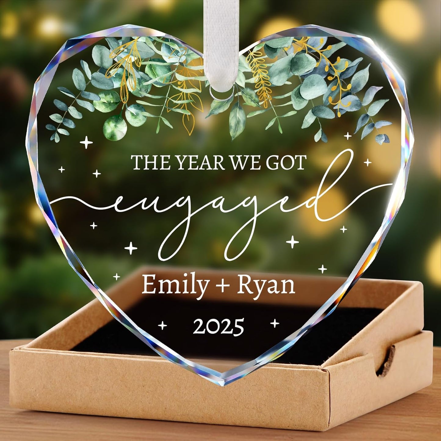 Engagement Ornament 2025 - Engagement Gifts for Couples - Personalized Gift for Newly Engaged Couples, Women, Fiance, Her - Bride to Be Gifts, First Christmas Just Engaged Ornament 2025
