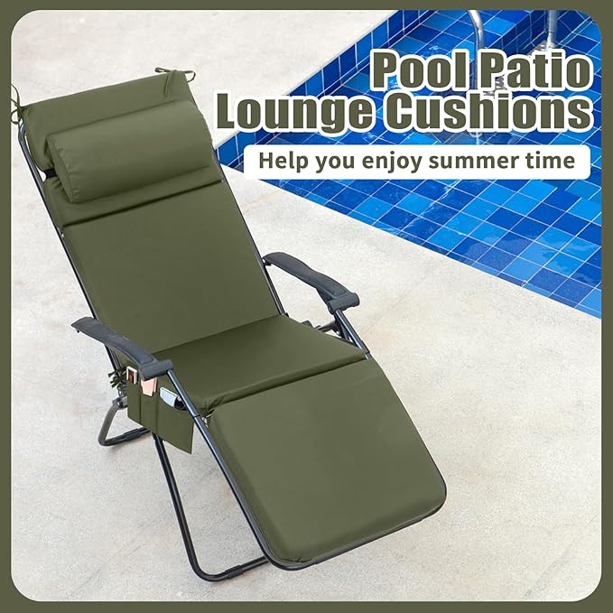 Wenqik 2 Pcs Outdoor Chaise Lounge Cushion - Image 4