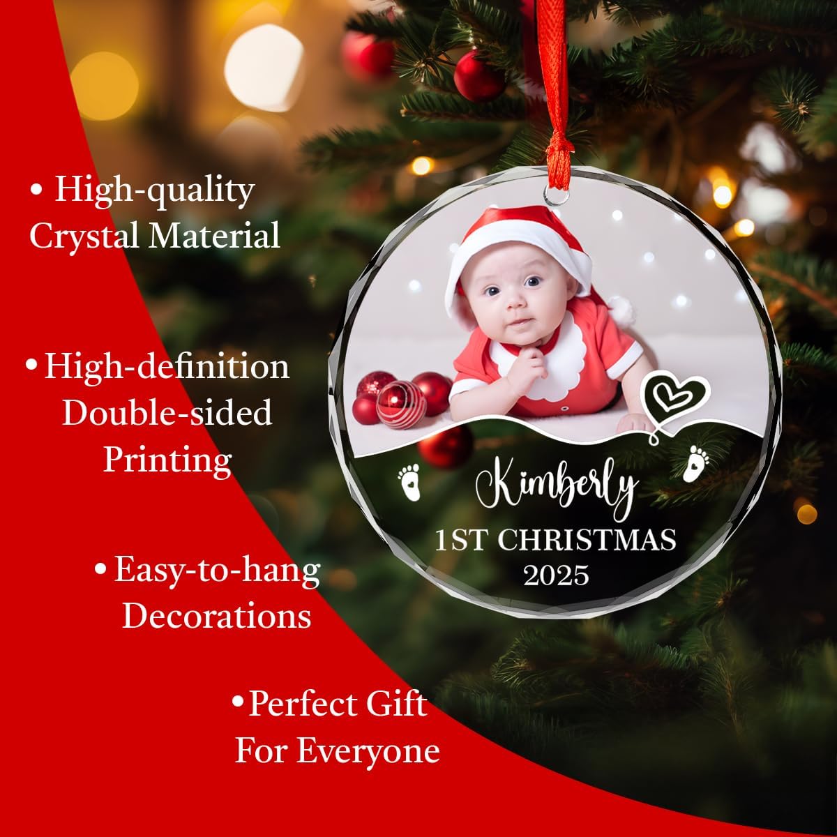 Personalized Christmas Ornaments with Names, Couple Glass Ornament, Custom Wedding Gifts for Couples 2025, Wedding Gift Ideas for Newly Wed Couple, Bride, Bridal Shower, Future Mr & Mrs (F4)