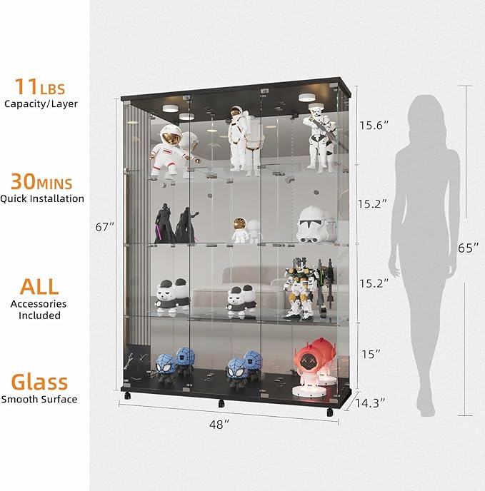 LFT HUIMEI2Y Glass Display Cabinet 12 Shelves - Image 2