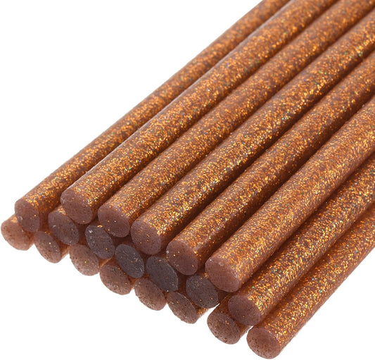 uxcell 20pcs Hot Glue Sticks for Glue Gun 7mm/0.27-inch x 8-inch Mini Hot Melt Adhesive Glue Stick Glitter Bronze Gold