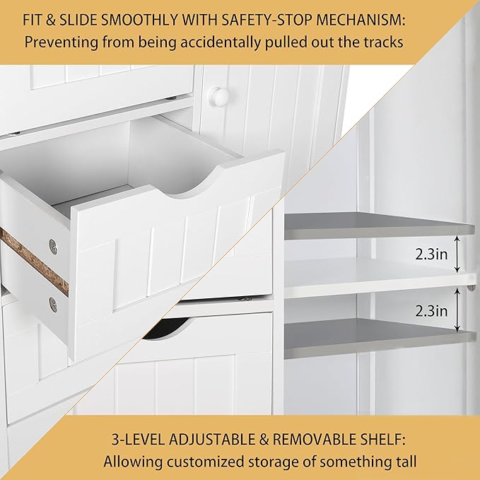 Yardenaler Bathroom Floor Storage Cabinet - Image 4