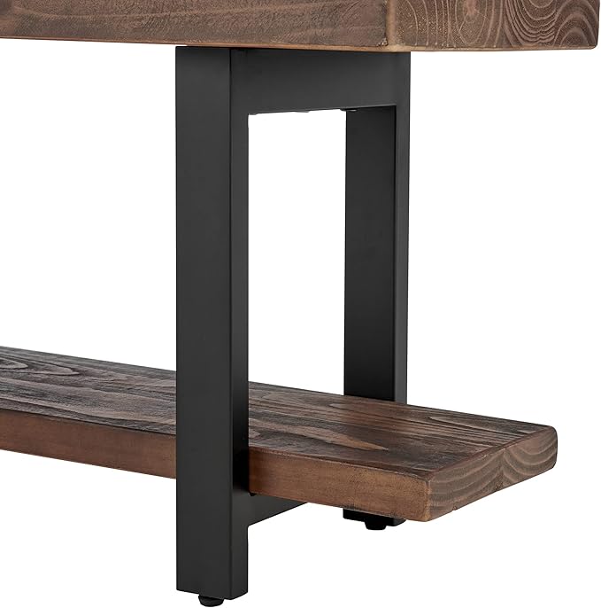 Alaterre Furniture Pomona Entryway Bench and Coat Hook Set – Modern Rustic - Image 6