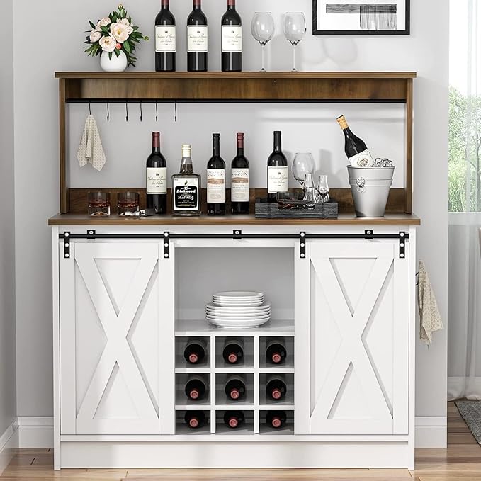 4ever2buy Farmhouse Coffee Bar Cabinet - Image 8