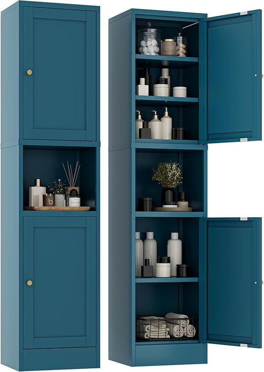 YAUWOH 2-Door Metal Storage Cabinet, Tall Slim Pantry Organizer by YAUWOHFactoryOutletsColorfulMetalFurniture