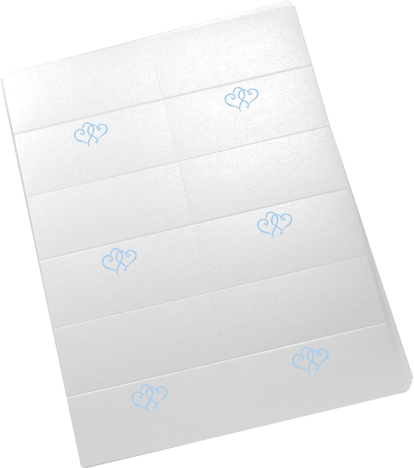 Linked Hearts Printable Place Cards, Light Blue (Choose Color), Set of 150 (25 Sheets), Laser & Inkjet Printers - Wedding, Party, Dinner, and Special Events - Made in the USA