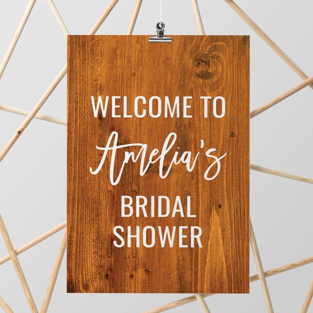 Andaz Press Personalized Extra Large Wedding Easel Board Party Sign, 12x18-inch, Rustic Barn Wood, Your Text Here, 1-Pack, Custom