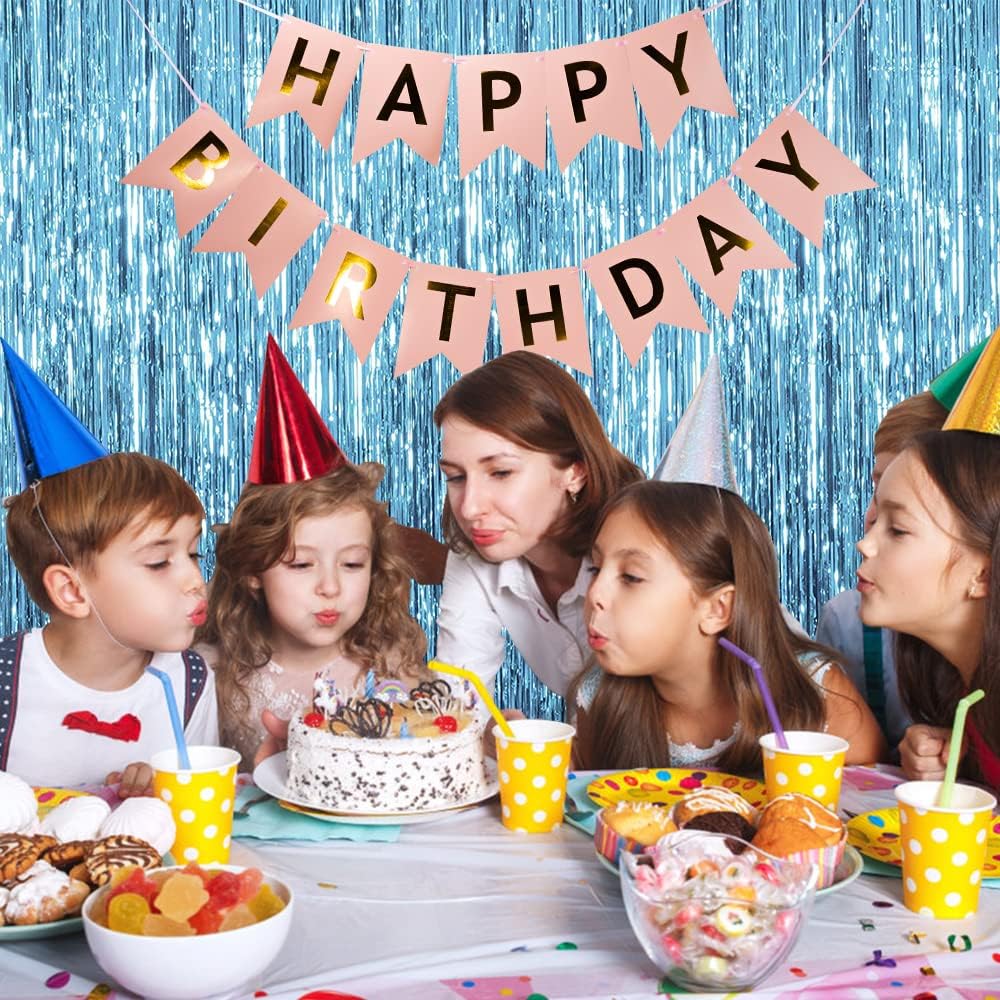 20 Pack Blue Backdrop Curtain Tinsel Streamers Ocean Themed Decor Birthday Party Decorations Foil Fringe Backdrop Graduation Baby Shower Bachelorette Winter Party Decorations Supplies