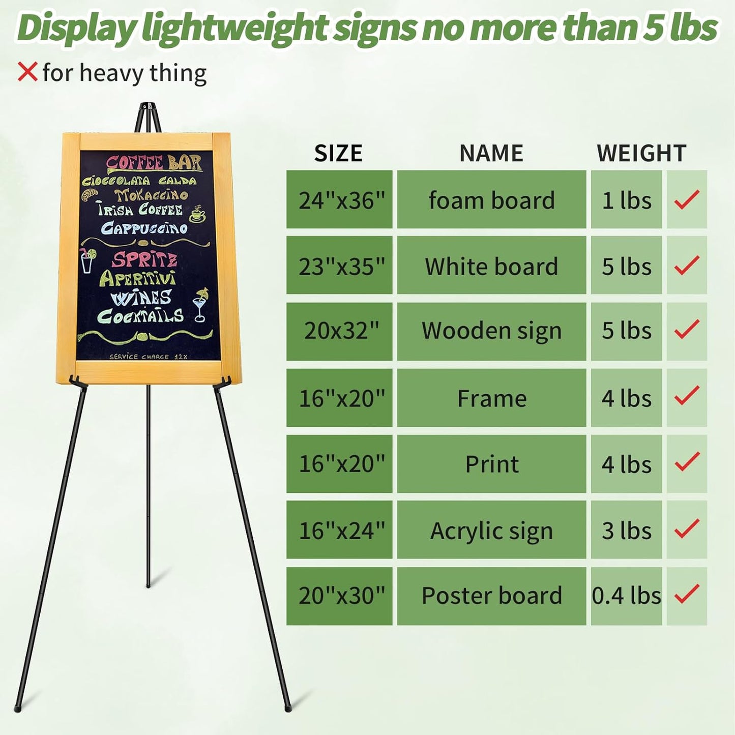 PUJIANG 2 Pack Easel Stand - 63" Folding Easels for Signs - Floor Easels for Display Pictures Wedding Sign, Art Easel for Painting,Welcome Sign Stand Tall Display Black Metal Easel with Bag