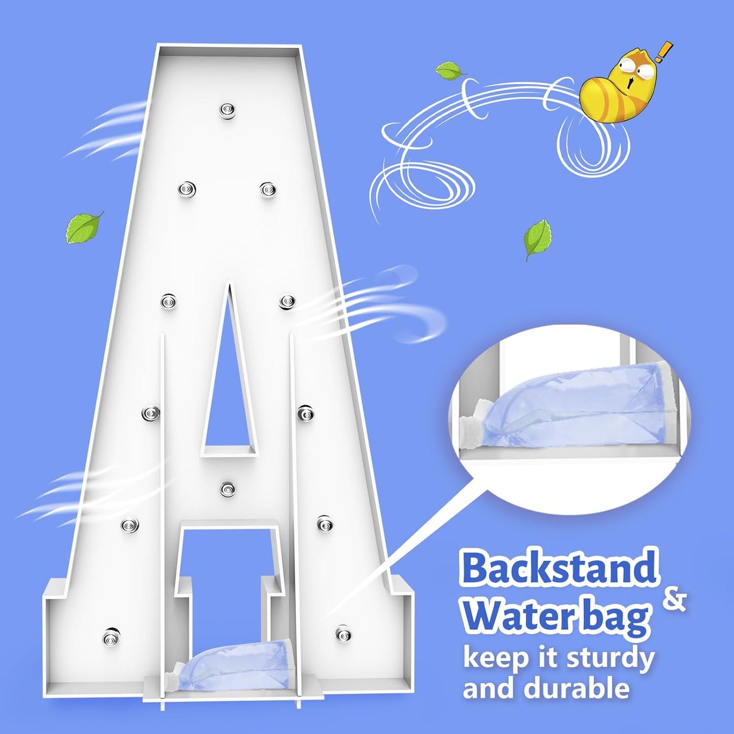 4FT Marquee Light Up Letters - Cool White Light Up Letters V with Fixed Water Bag, Party Decoration Large Marquee Light Up Letters can Be Used for Wedding Decoration, Birthday Party Decoration