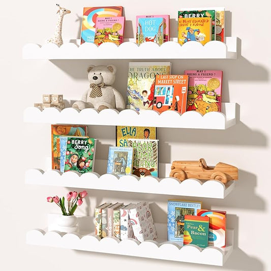 White Scalloped Nursery Shelves by Unknown