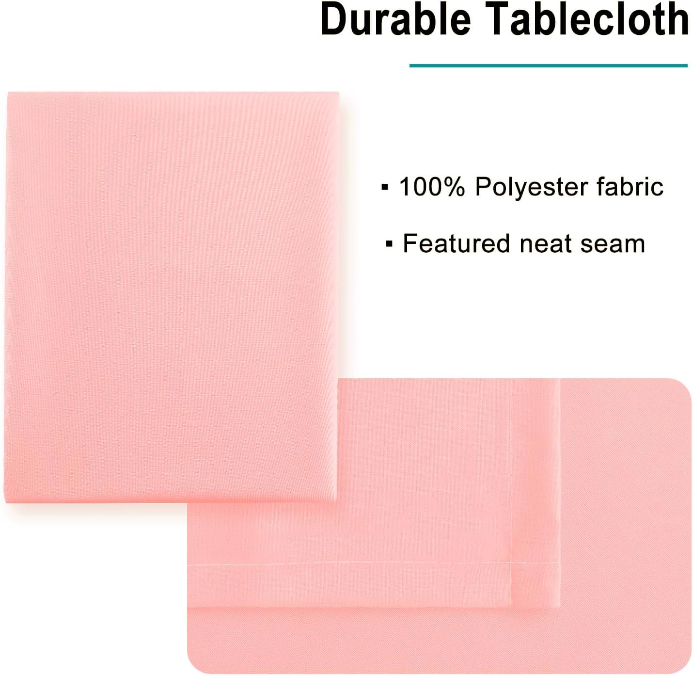 Hiasan Tablecloth for Rectangle Tables - Waterproof and Spillproof Washable Fabric Table Cloth for Dining Room Kitchen Party, 60 x 120 Inch, Rose Pink