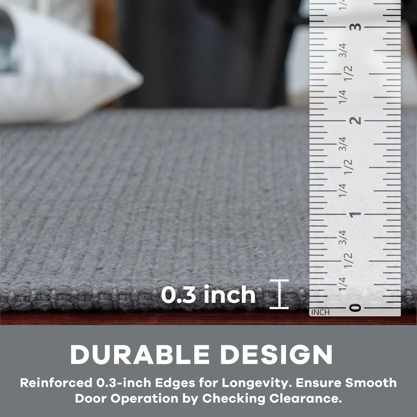 KOZYFLY Washable Runner Rug 3x12 ft Hallway Kitchen Runner Rugs with Rubber Backing Bobo Non Slip Entryway Runner Indoor, Long Carpet Runners for Hall Kitchen Entryway, Grey