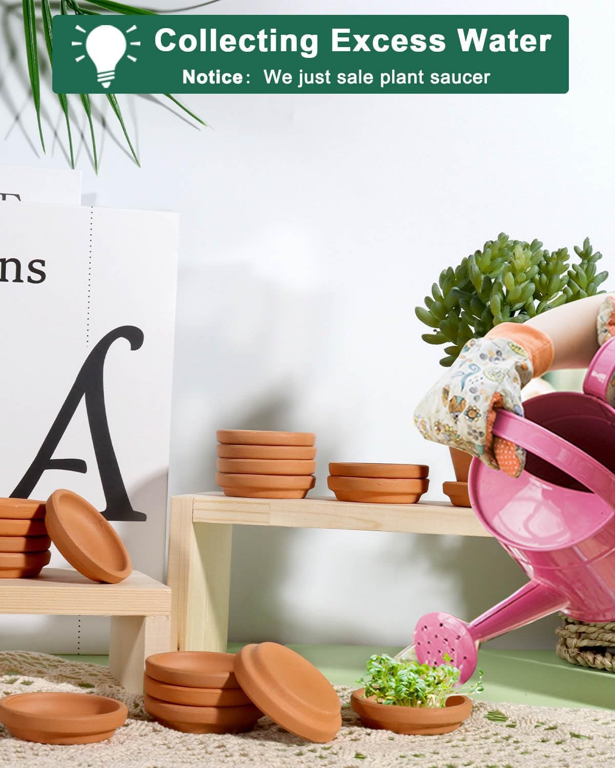 vensovo 2 Inch Terracotta Plant Saucer Pots Tray - 32 pcs Mini Planter Saucers for Indoor & Outdoor Plants, Small Clay Trays Perfect for 1 Inch 1.5Inch Flower Pot