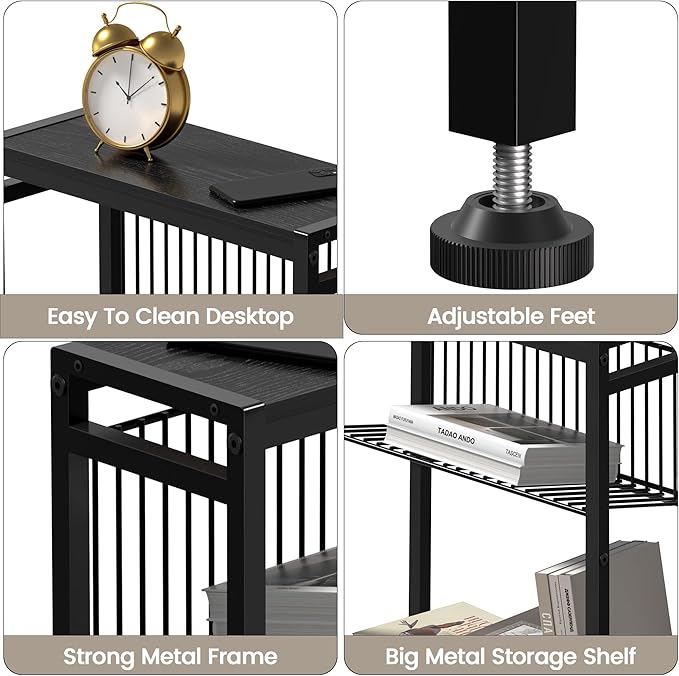 End Table for Small Space, 3-Tier Narrow Side Table - Image 7