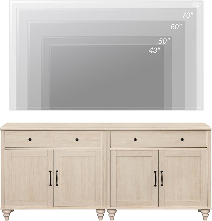 WAMPAT Farmhouse TV Stand for 75 inch TV - Image 4