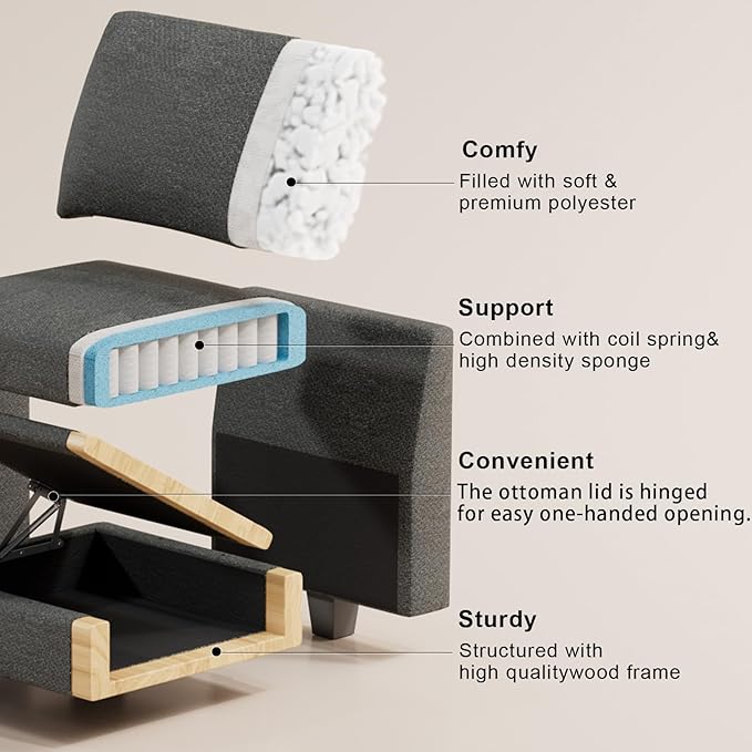 Belffin Standard Ottoman with Storage - Image 4