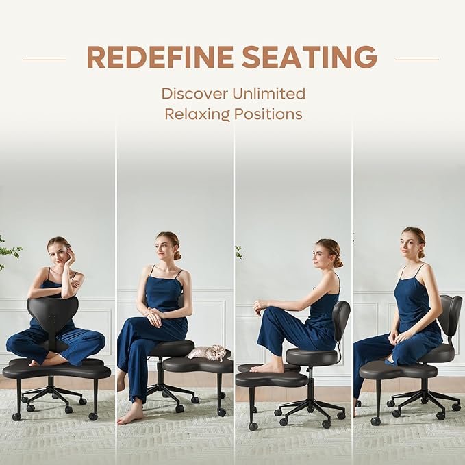 Pinmoco Ergonomic Cross Legged Chair, 360° Swivel Meditation Chair - Image 7