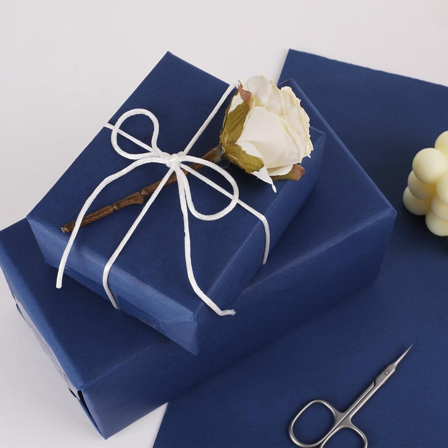 Vanhench 48" x 2400" (200') Navy Blue Wrapping Paper, Solid Color Kraft Craft Paper for Gift Wrap Poster Bulletin Board, School Supplies for Kids, Floral Bouquet Wrapping, Moving Supplies