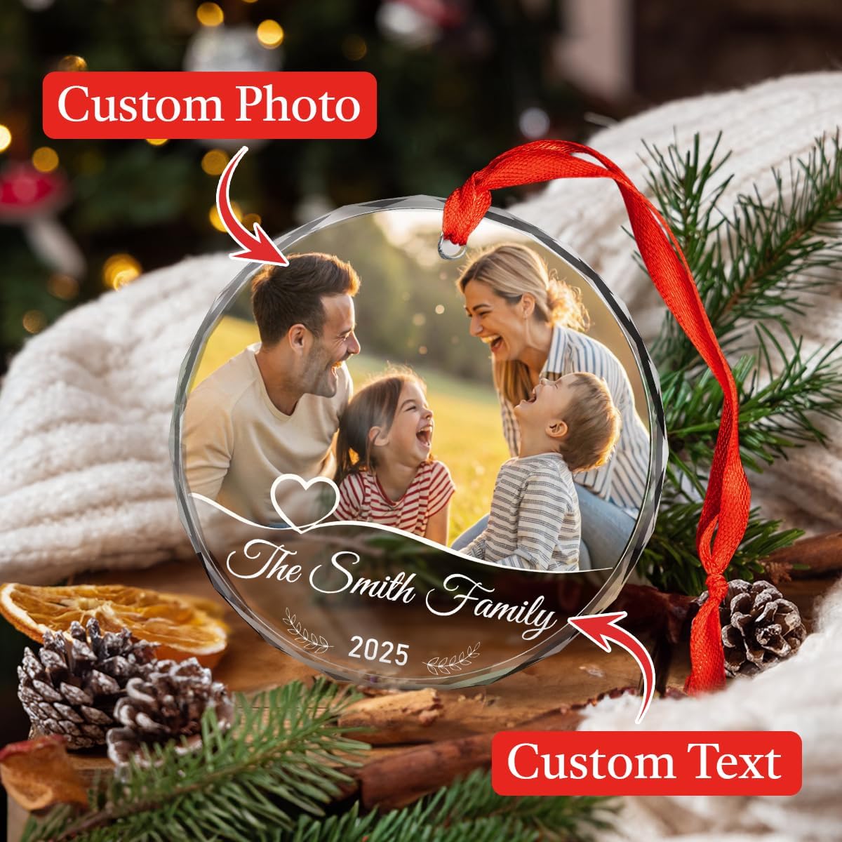 Personalized Christmas Ornaments with Names, Couple Glass Ornament, Custom Wedding Gifts for Couples 2025, Wedding Gift Ideas for Newly Wed Couple, Bride, Bridal Shower, Future Mr & Mrs (F1)