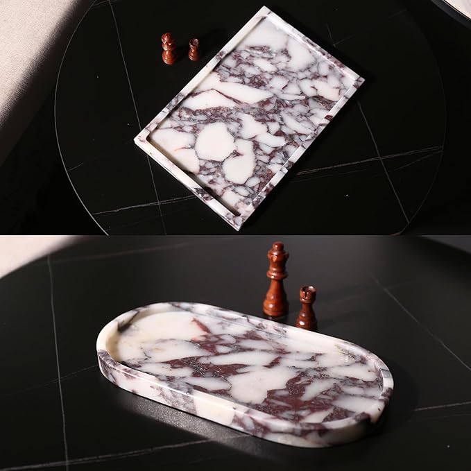 Real Luxurious Natural Marble Vanity Tray Genuine Marble Storage Tray - Image 7